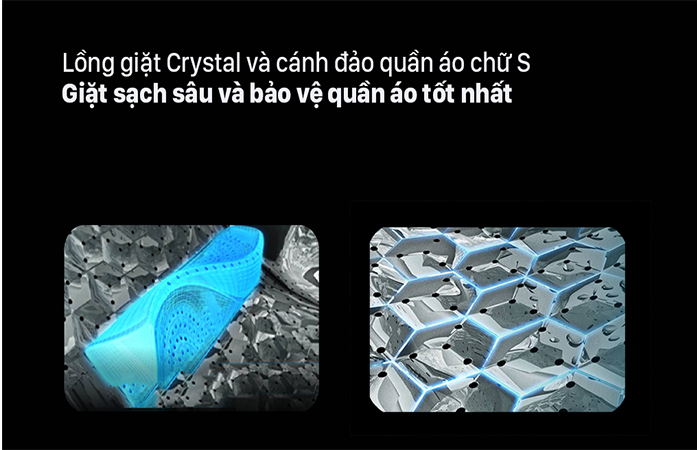 Lồng giặt thiết kế đặc biệt với Crystal của máy giặt Casper